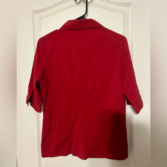 Red button down blouse - Picture 2 of 3